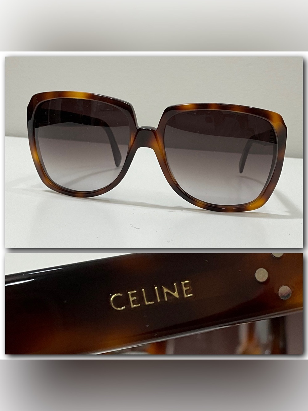 CELINE CL40146I Oversized Tortoise Gradient Sunglasses Brown 53mm Italy